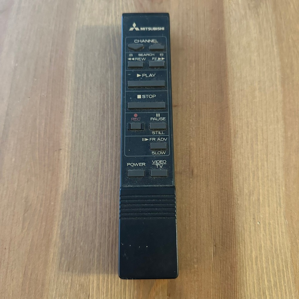 Mitsubishi TV VCR Remote Control Black Vintage Replacement